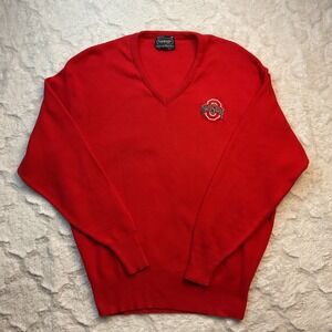 Vantage Ohio State Sweater V-Neck Knit‎ Pullover Embroidered Logo Medium